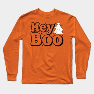 Hey Boo halloween ghost Long Sleeve T-Shirt